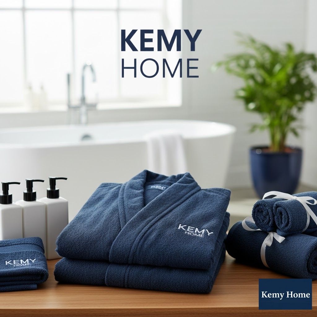 Zamansız Tasarımlı Bornoz & Havlu Seti